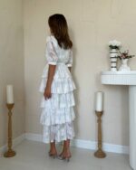 Midi haljina Georgette - bijela - Slika 4