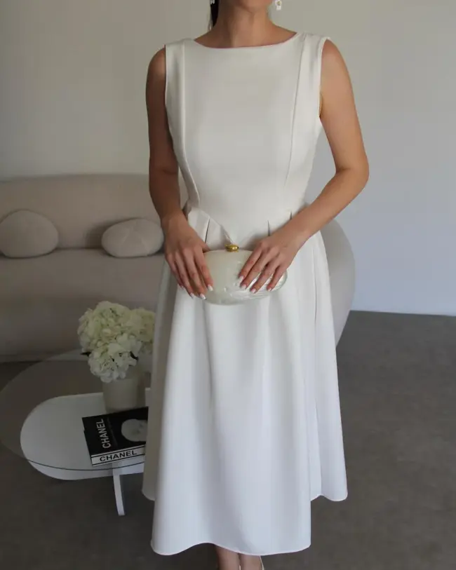 Midi haljina Kalia - bijela - Slika 2