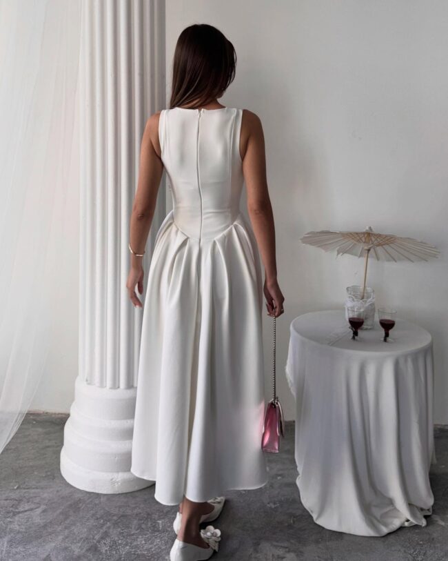 Midi haljina Velora - bijela - Slika 3