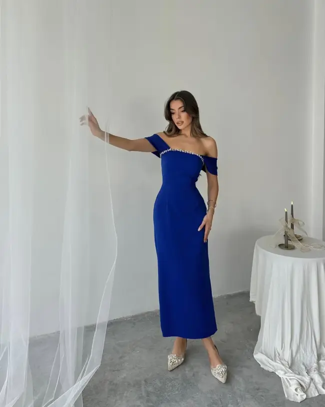 Midi haljina Vivien - plava - Slika 4