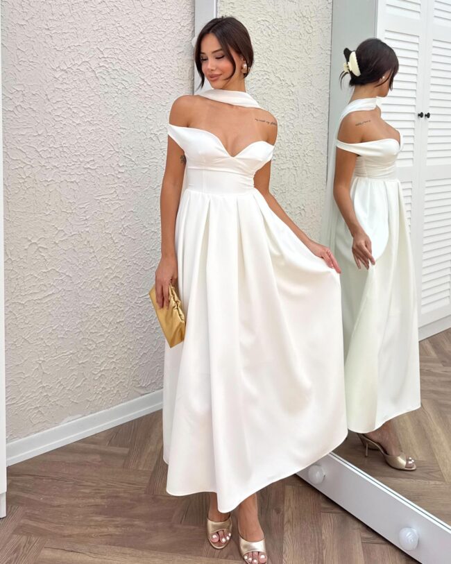 Midi haljina Lunabelle  - bijela - Slika 3