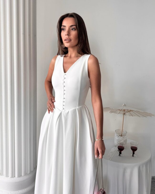 Midi haljina Velora - bijela - Slika 5