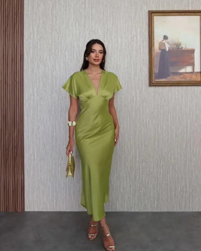 Midi haljina Nerida - pistacija - Slika 2