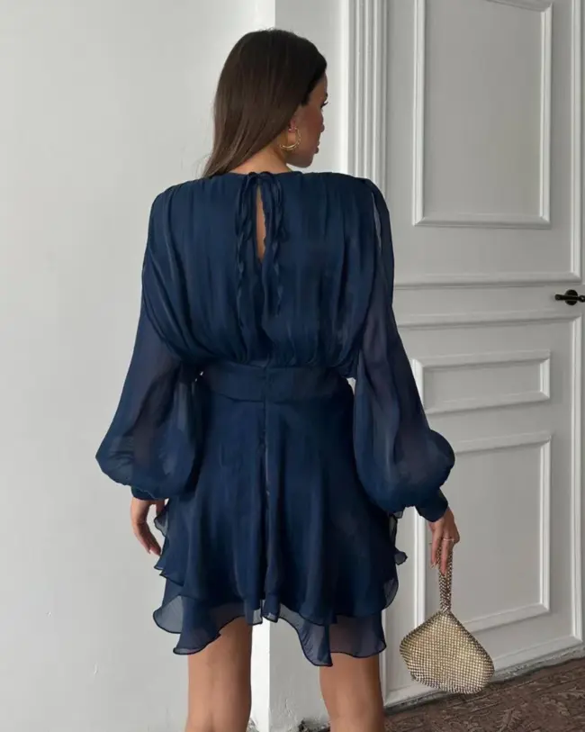 Mini haljina Herper - tamnoplava - Slika 4