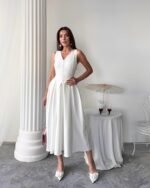 Midi haljina Velora - bijela - Slika 7