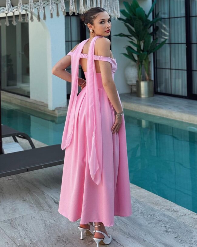 Midi haljina Lunabelle  - roza - Slika 2