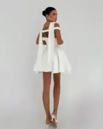 Mini haljina Melrose - bijela - Slika 3