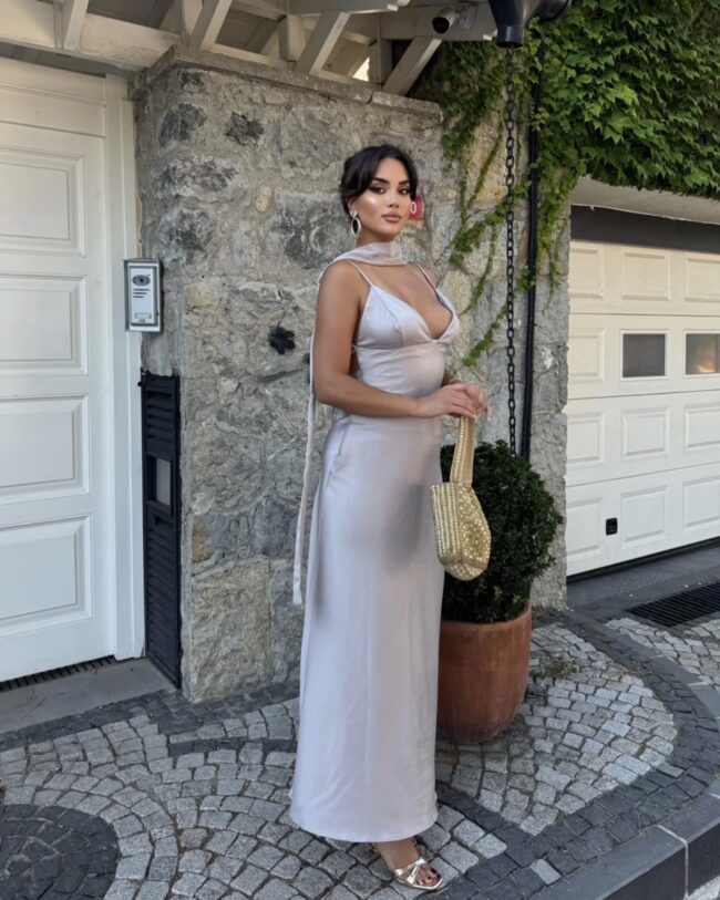 Midi haljina Dimitri - siva - Slika 3