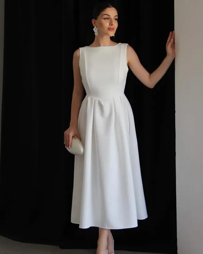 Midi haljina Kalia - bijela - Slika 5